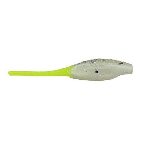 Bass Assassin Tiny Pro Shad Assassin Swimbait, 2, Salt Pepper Silver PhantomChartreuse Tail, 15Pack, 15PK PTS69238